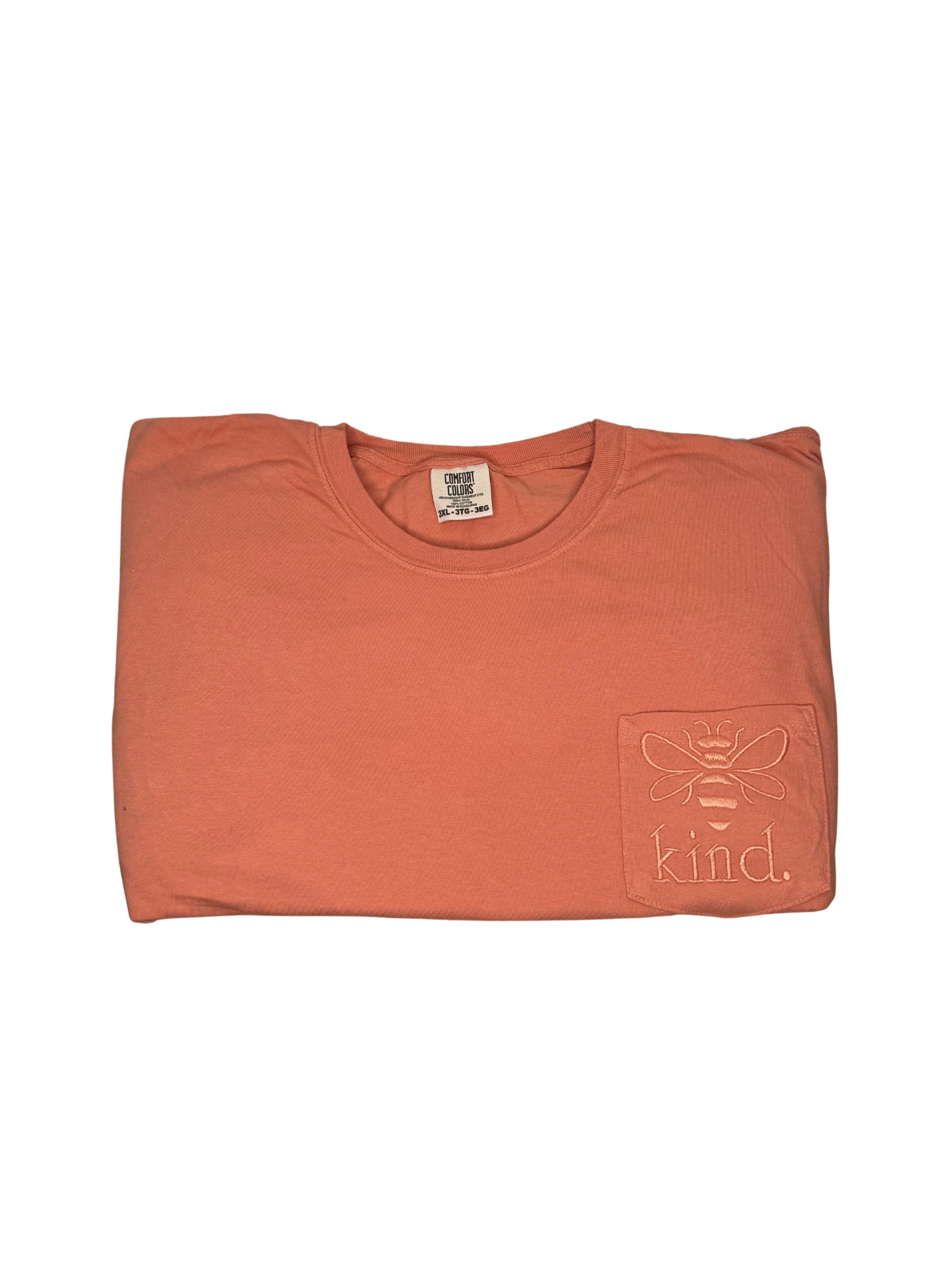 Bee Kind Embroidery Comfort Colors Long sleeve Pocket T