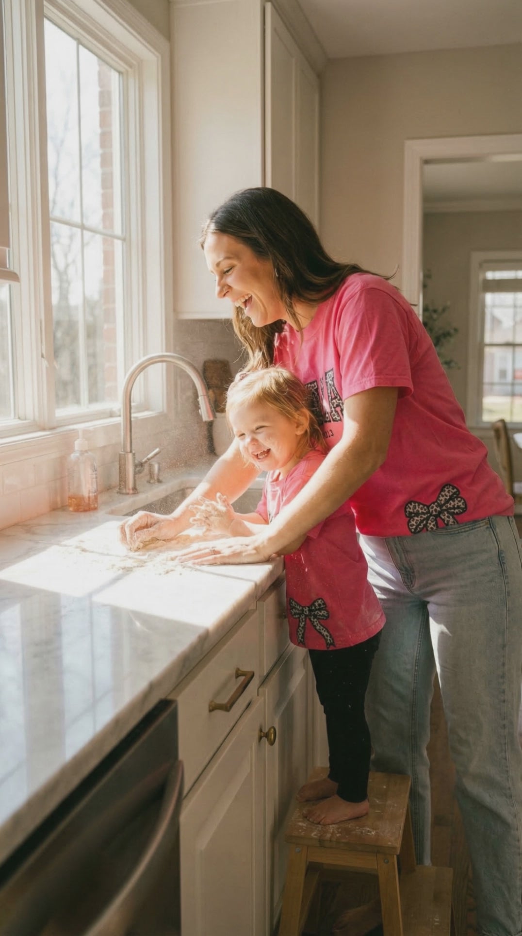 Comfort Colors Leopard Mama & Mini Applique`s With Side Bows